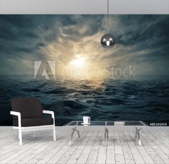 Picture of Sunset on stormy sea